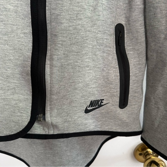 NIKE *Tech Fleece* Asymmetrical Full Zip Hoodie Grey / Black Trim Women's Size S - Picture 2 of 12